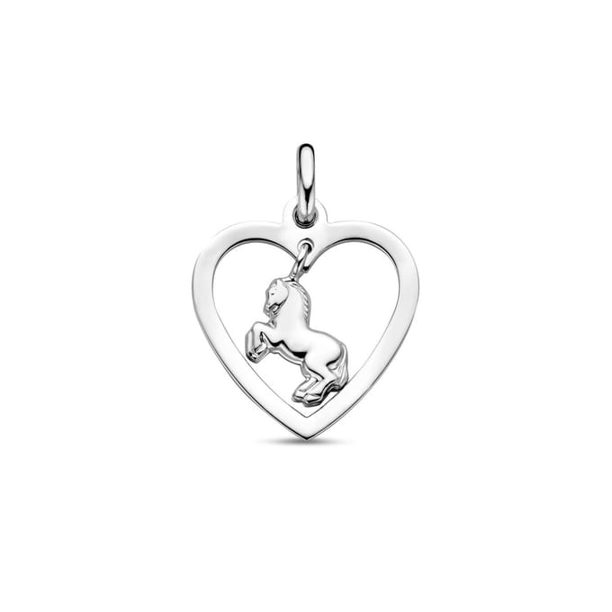 Hanger Hart Paard 20 Mm Zilver Gerhodineerd