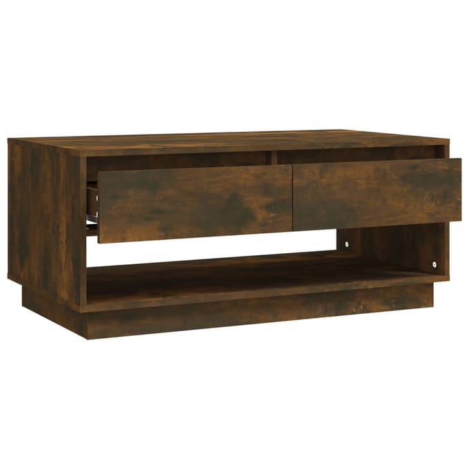 vidaXL - Salontafel - 102,5x55x44 - cm - bewerkt - hout - gerookt - eikenkleurig