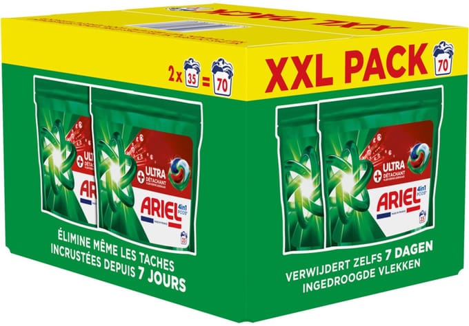 Ariel 4in1 Wasmiddel Pods Ultra Vlekverwijderaar 70 stuks