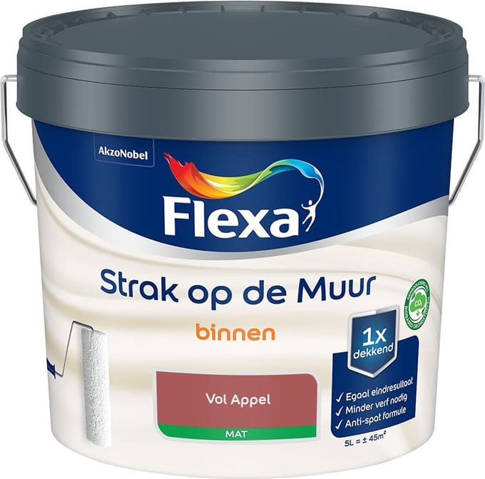 Flexa - Strak Op De Muur Binnen Mat - Vol Appel - Mengverf - 5 L