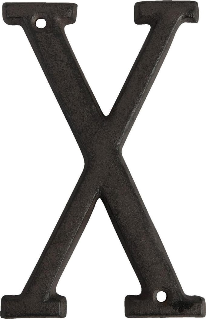 Clayre & Eef IJzeren Letter X 13 cm Bruin IJzer