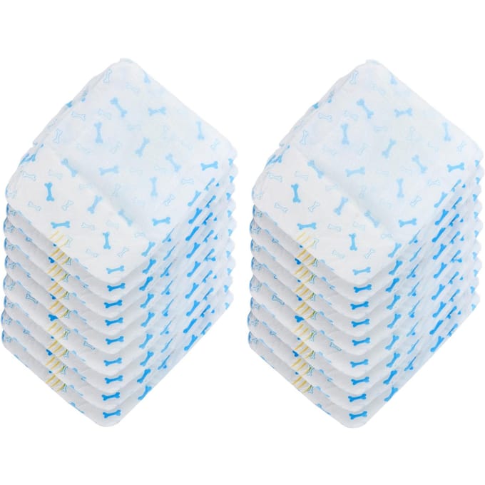 Couches pour Chien Mâle Déodorisation Charbon de Bambou Pet Jetable Bandes Ventrales avec Fuites white