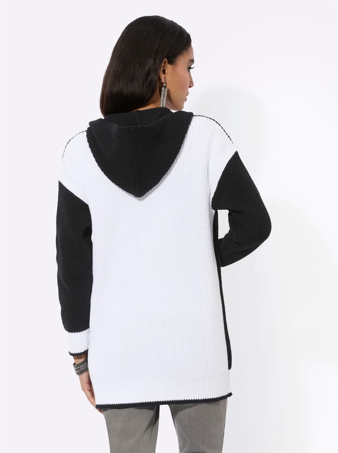Gebreid vest met capuchon