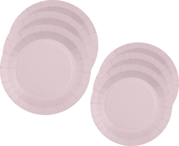 Santex Feest/verjaardag borden set - 40x stuks - lichtroze - 17 cm en 22 cm