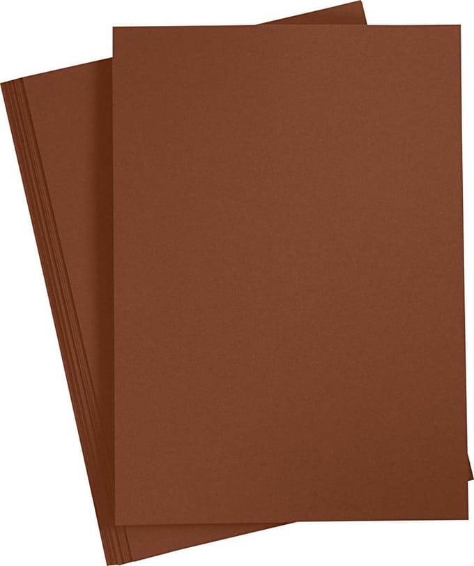 Gekleurd Karton A4,210x297 mm, 180 gr, donkerbruin, 20 vel | Knutselkarton