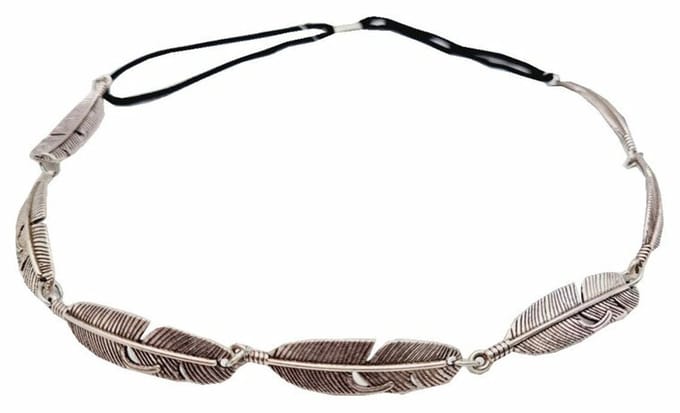 Haarsoires Haarband Bedels 1cm - Veren - Metaal - Zilver