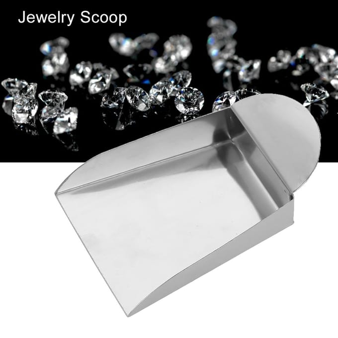 Sieraden Schep voor Parel Edelstenen Diamant Kralen Schep Stalen Gereedschap Met Plaat Handvat gray