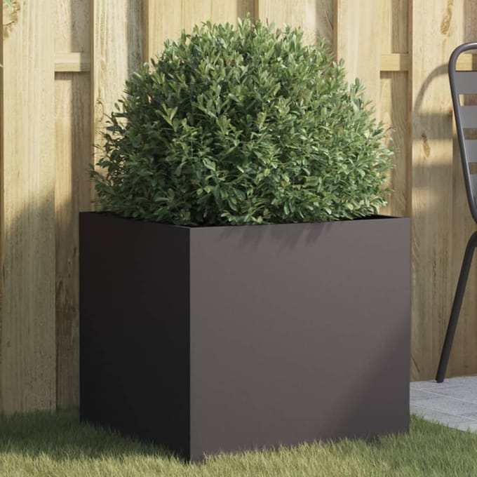 vidaXL - Plantenbak - 49x47x46 - cm - staal - zwart