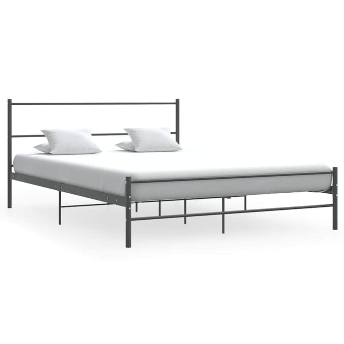 vidaXL - Bedframe - zonder - matras - metaal - grijs - 140x200 - cm