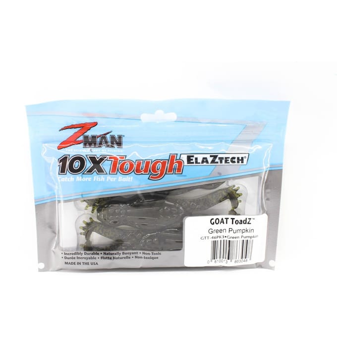 Zman Soft Lure Goat ToadZ 4 Inch 3/Pack Groene Pompoen (3048) white