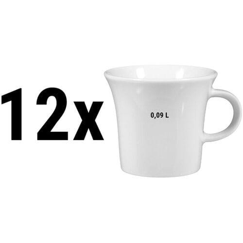 (12 stuks) SELTMANN WEIDEN Mocca kop bokaal - 0,09 liter - Wit/Uni Wit