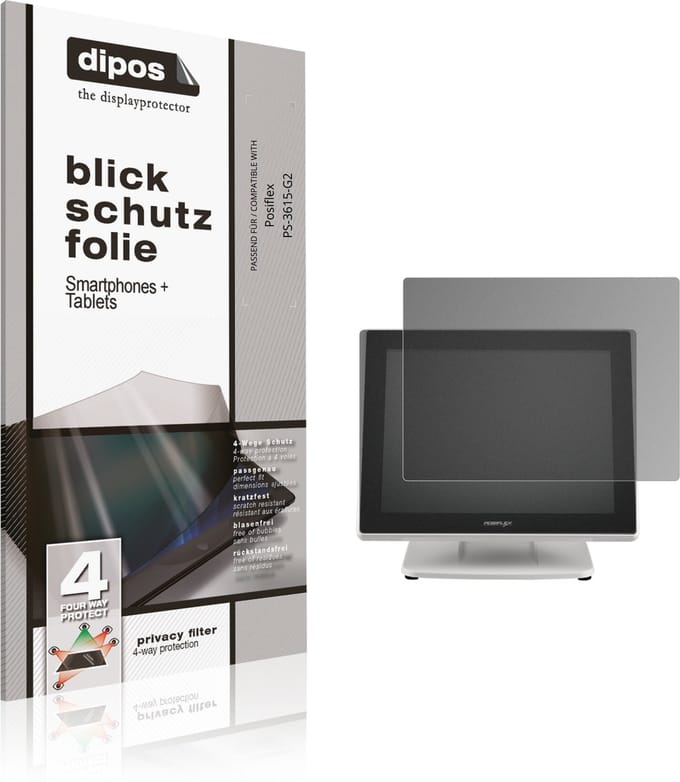 dipos – Matte Privacy Screenprotector geschikt voor Posiflex PS-3615-G2 | Anti-Spy Beschermfolie