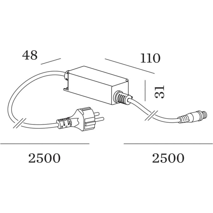 Wever & Ducré Lighting WEVER & DUCRÉ Plug-and-Play-driver voor GEO, 30 W, 24 V, IP67