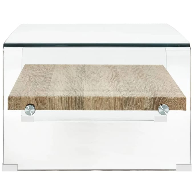 vidaXL - Salontafel - 98x45x31 - cm - gehard - glas - transparant