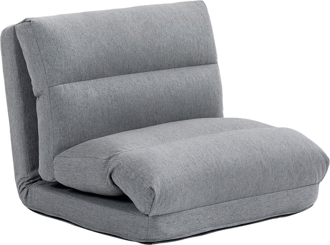 HOMCOM - Vloerstoel - Inklapbaar - Polyester - Grijs