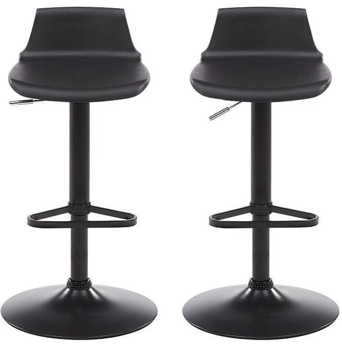 Vente-unique Set van 2 barkrukken CALAS - Polypropyleen - Zwart L 45 cm x H 95 cm x D 45 cm