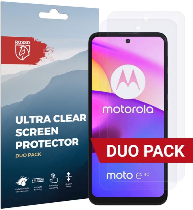 Rosso Motorola Moto E30 / E40 Ultra Clear Screen Protector Duo Pack