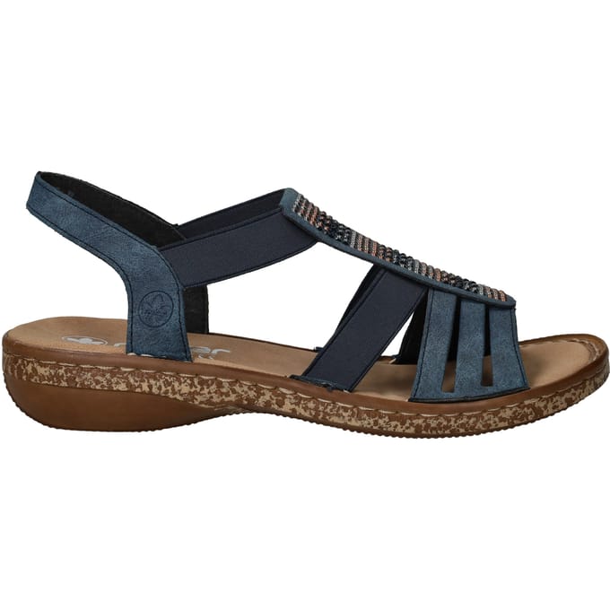 Rieker Sandalen Plat Sandalen Plat - Blauw - Maat 36