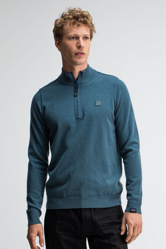 Butcher of Blue Clifton Halfzip Schmutz Blau Taglia: S | Maglioni a maglia Outlet | Uomo