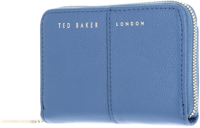 Ted Baker Leren portemonnee Ammisa Small Zip around Purse Blue blauw