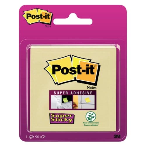Memoblok post-it 6920 super sticky 76x76mm geel