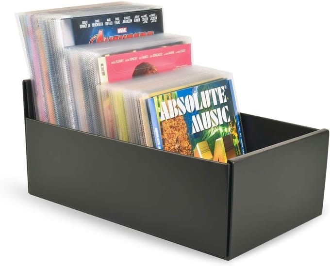 Famanu – Opbergdoos voor CD's, 's en Blu-Ray, capaciteit voor 80 discs, 26 x 8,5 x 16 cm