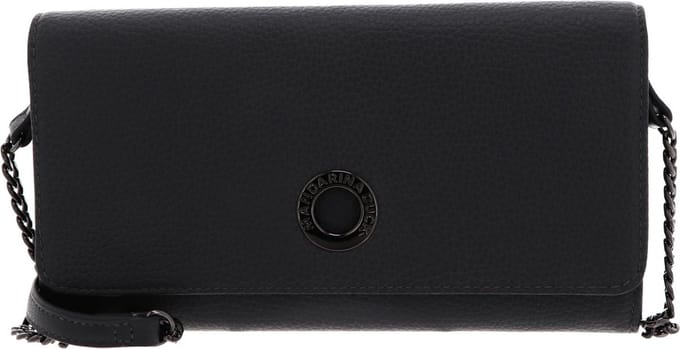MANDARINA DUCK Leren Kaarthoes Schoudertas Mellow Leather Wallet Bag Iron Gate Grijs