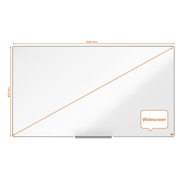 Nobo Impression Pro Widescreen Magnetisch Whiteboard Emaille 1550x870mm - Inclusief Whiteboard Marker - Wit