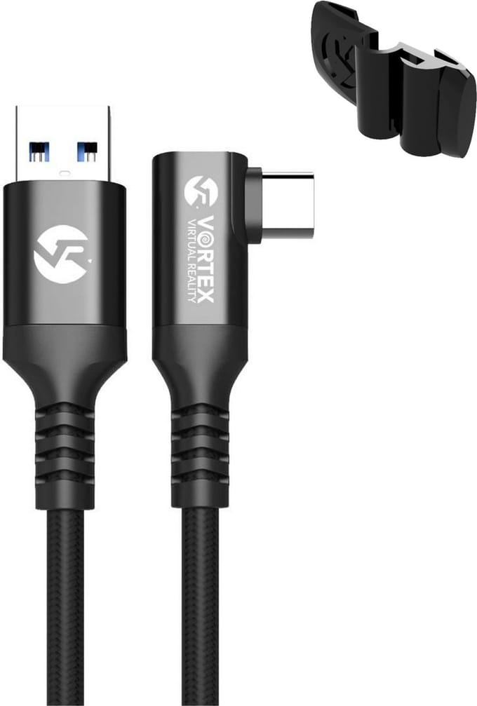 Oculus Link VortexVR kabel 3m + sluiting | USB-A | voor Oculus Quest 2 (of Quest 1) | SteamVR | SideQuest