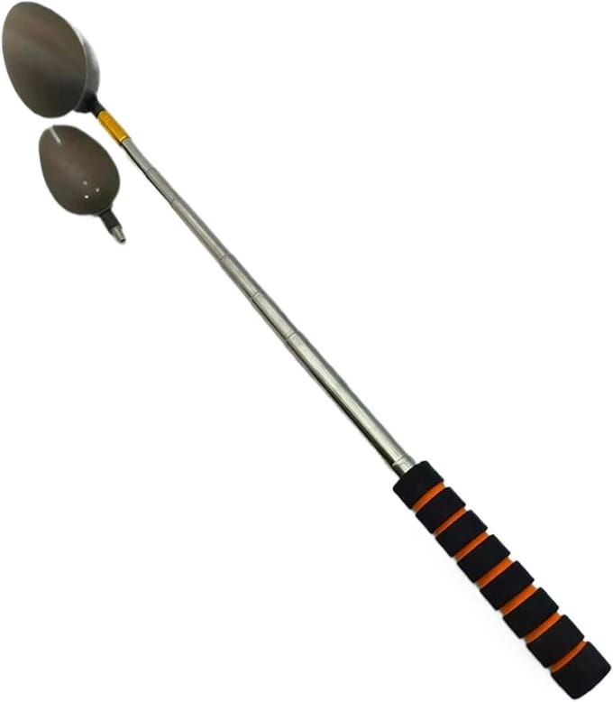 Vislepel - Aaswerper - Aas Verspreiden - Uittrekbare Handgreep - Tot 76 cm - Meerkleurig