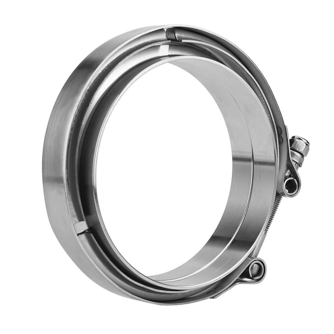 Universele Auto 5  RVS Turbo Uitlaat V Band Flens Klem Kit gray