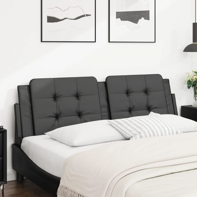 vidaXL - Hoofdbordkussen - "Zadar" - 160 - cm - kunstleer - zwart