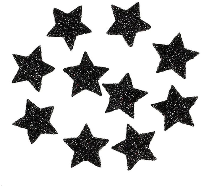 Mini glitterster zwart 2,5 cm 96 stuks, 96 Stück