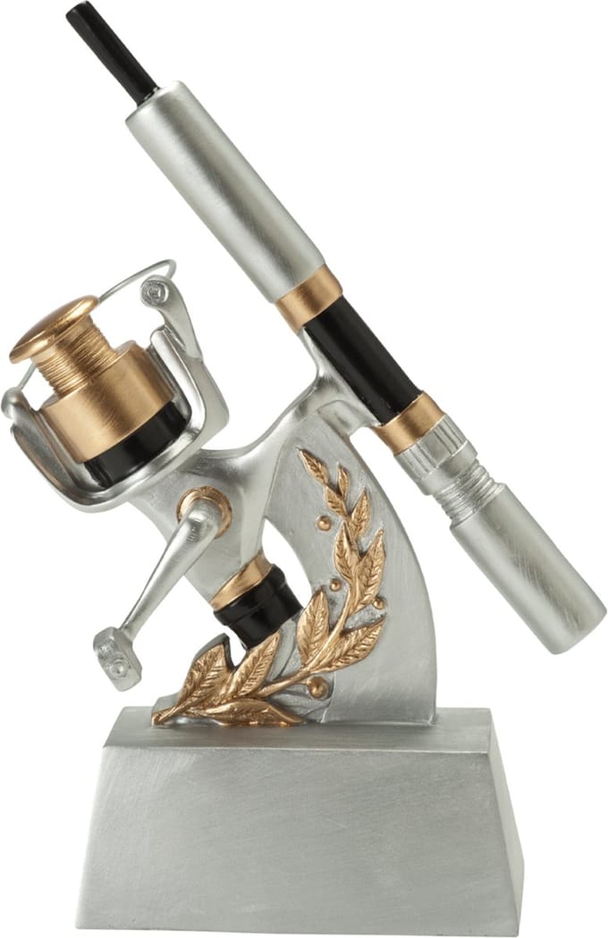 Beeldje Werphengel + Werpmolen Trofee 22 cm Roofvis Feeder Forel Karper Prijs Viswedstrijd Visprijs