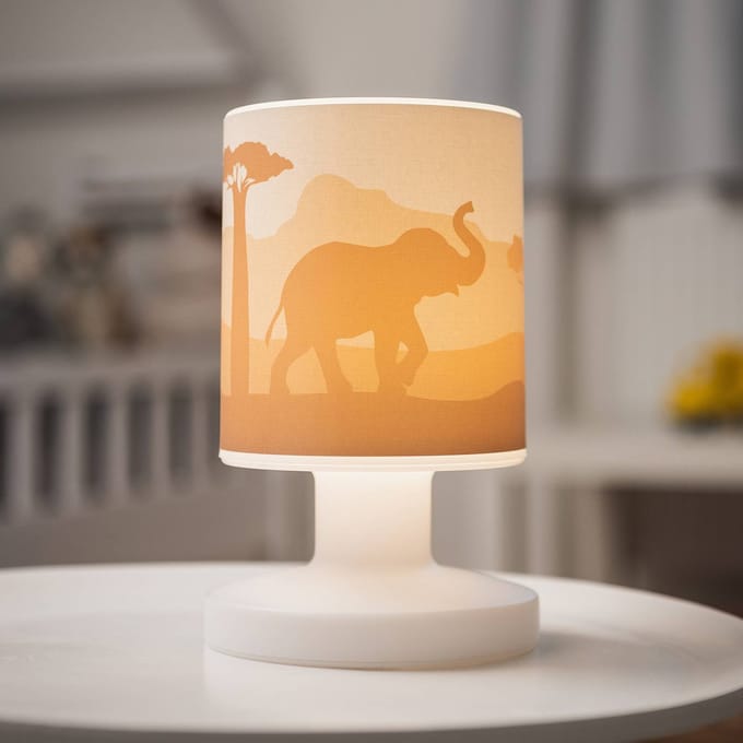 Elobra Scandi Savanne LED oplaadbare tafellamp, oranje, 21 cm