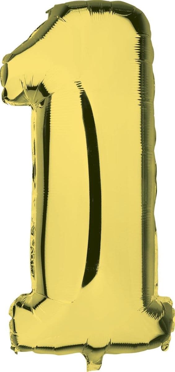 Folieballon Cijfer 1 Goud - 92 cm