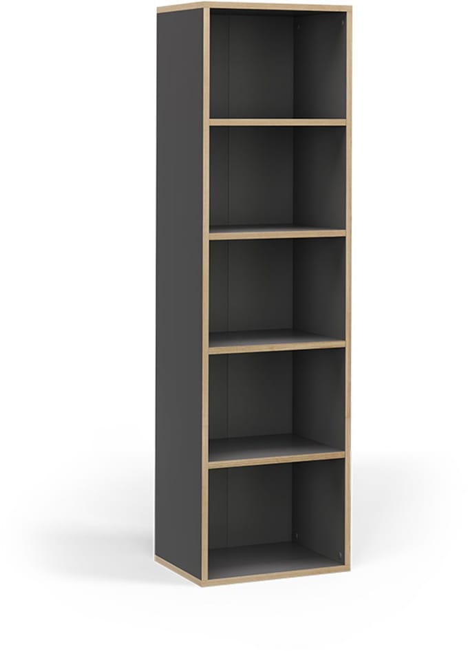 Vicco Tetrix Boekenkast – 40 x 140 cm met 5 compartimenten Antraciet