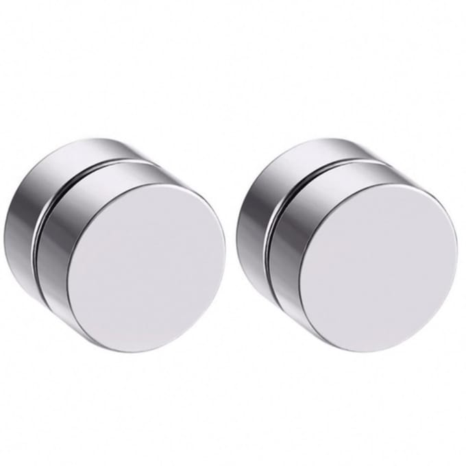 Magneet oorbellen rvs 8 mm
