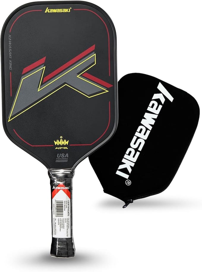 Pickleball Peddel - Sport Racket - Toernooi Niveau - Koolstofvezel Constructie - 42 cm Lengte - Zwart
