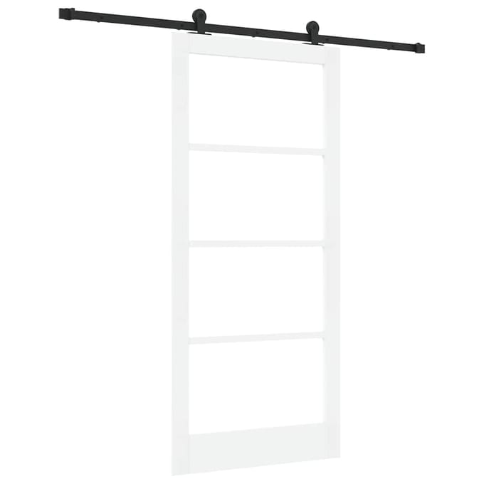 vidaXL - Schuifdeur - ORKDAL - 93 - x - 202 - cm - Massief - grenenhout - en - glas