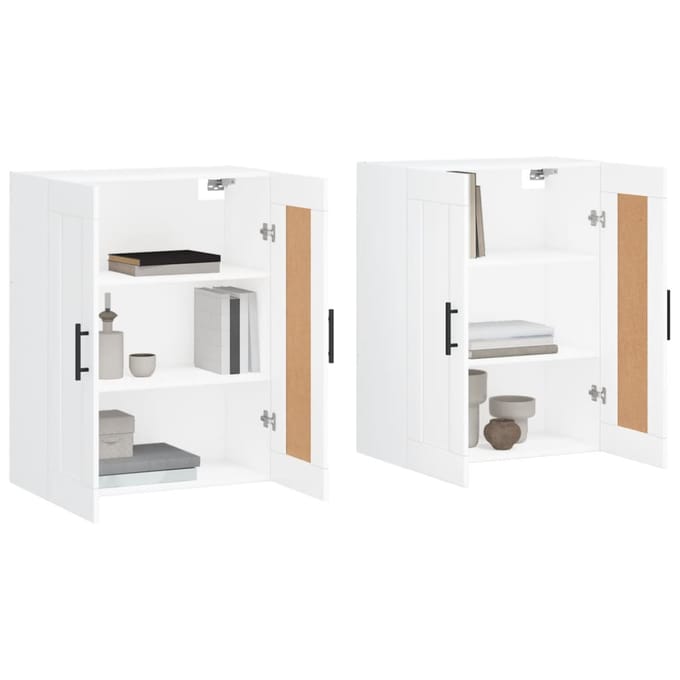 vidaXL - Hangkasten - 2 - st - bewerkt - hout - wit
