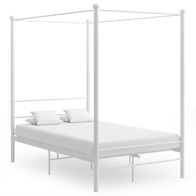 vidaXL - Hemelbedframe - metaal - wit - 120x200 - cm