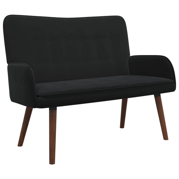 vidaXL - 2-Zits - Sofa - Zwart - 115 - x - 61 - x - 87 - cm - fluweel