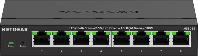 NETGEAR MS308E - Netwerk Switch - Plus Managed - 2,5 Gbps - 8 poorten