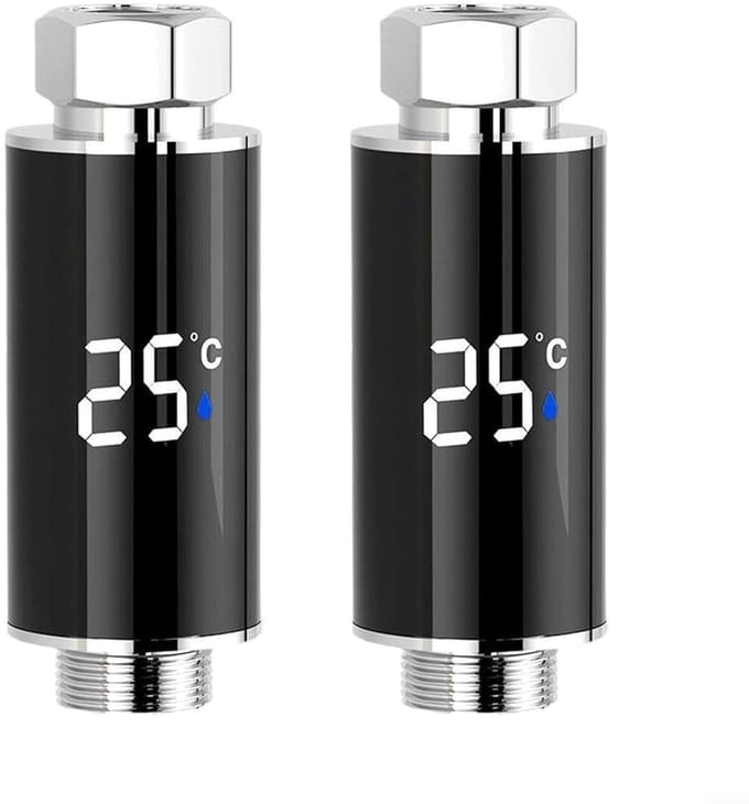 Douche Thermometer - Badmeter Water - Veilig Baden - Kleurindicator Temperatuur - 92 mm Lengte - Zwart
