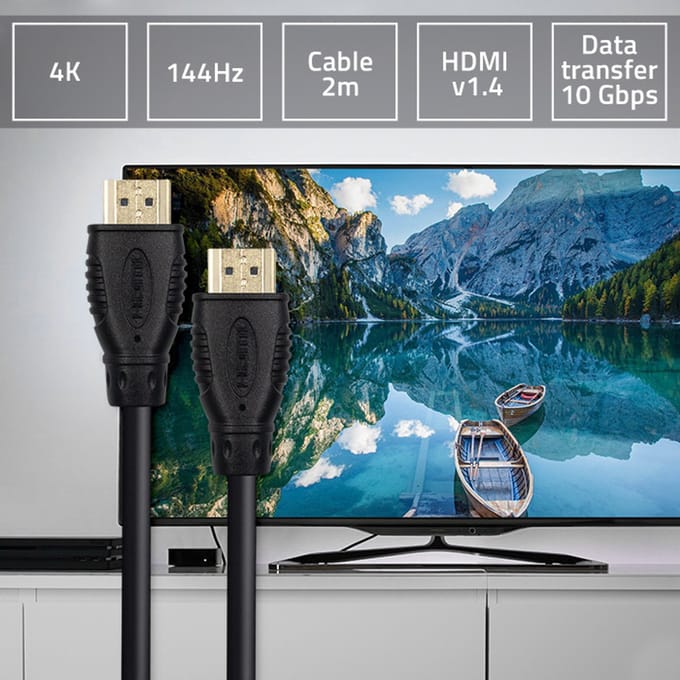 Qoltec HDMI-kabel v1.4 |   Hoge snelheid |   Ethernet |   4K |   30Hz |   GOUD |   2m
