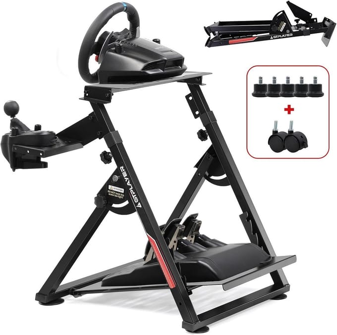 Stuurwiel Standaard - Race Cockpit - Race Simulators - Verstelbaar Frame - 64 x 43 x 84 cm - Zwart