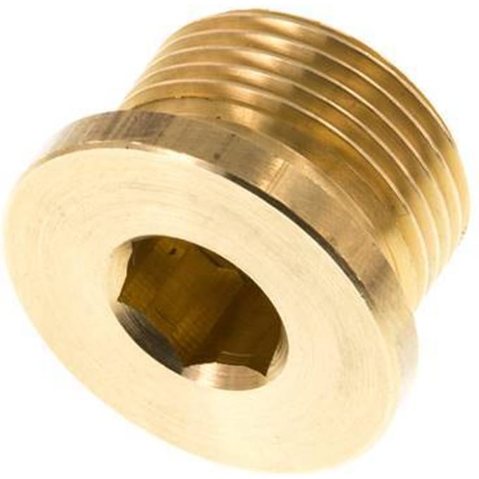 G 1'' Messing Plug met Binnenzeskant 16 Bar