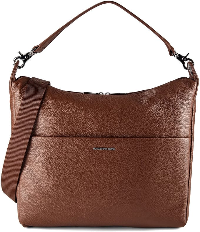 MANDARINA DUCK Leren schoudertas Mellow Leather Hobo Milk Chocolate bruine