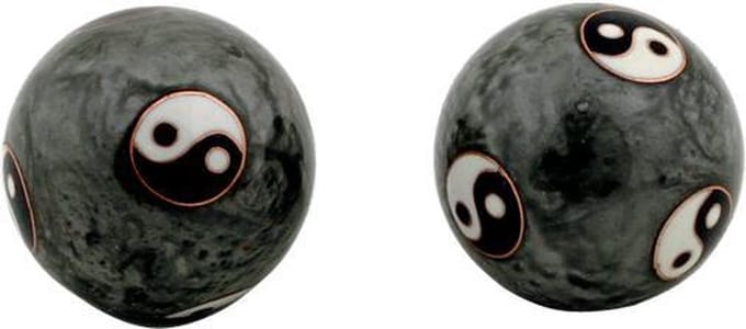 Meridiaankogels Yin Yang Tai Chi grijs - 4 cm